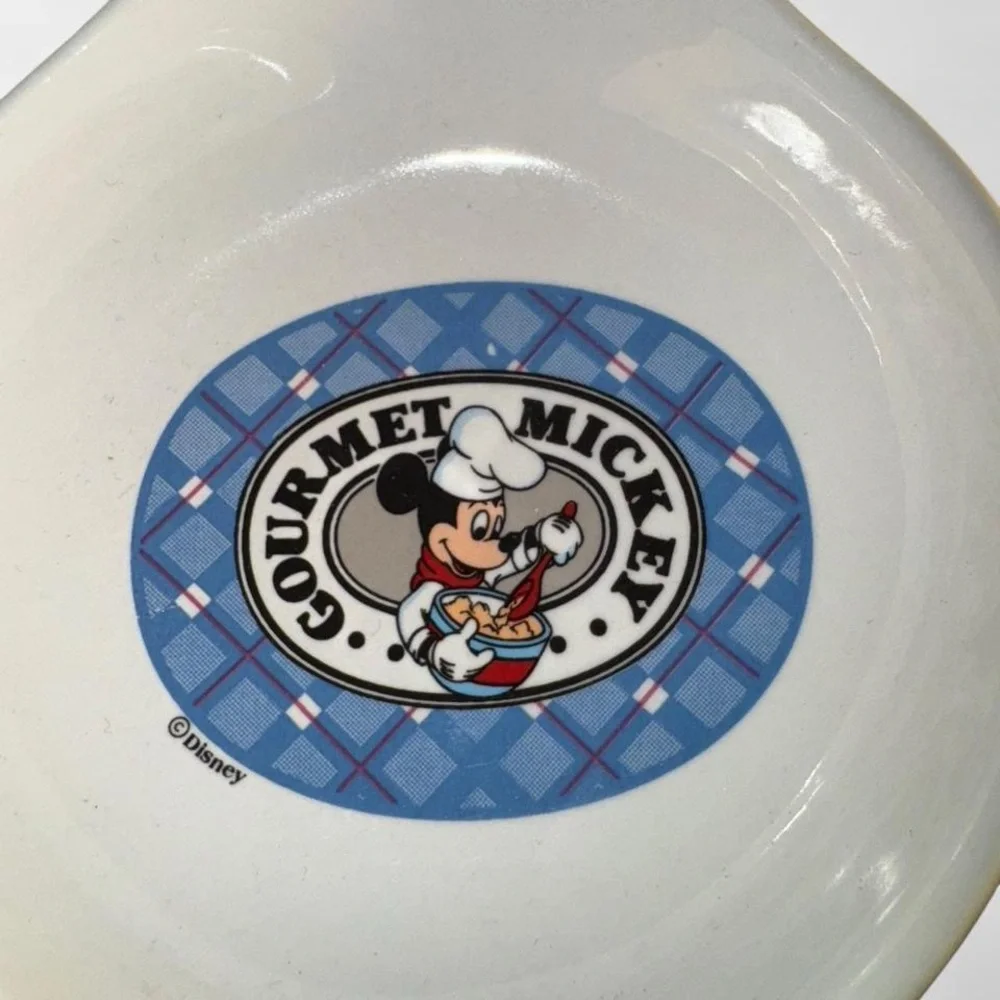 Vintage Disney Gourmet Mickey Mouse blue plaid Spoon Rest by Treasure Craft